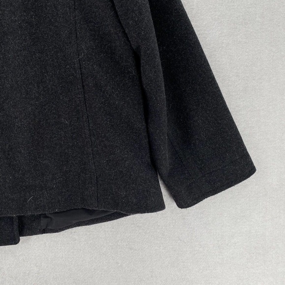 J Crew Wool Cashmere Pea Coat Womens LARGE Gray Jacket Double Breasted - Picture 7 of 10